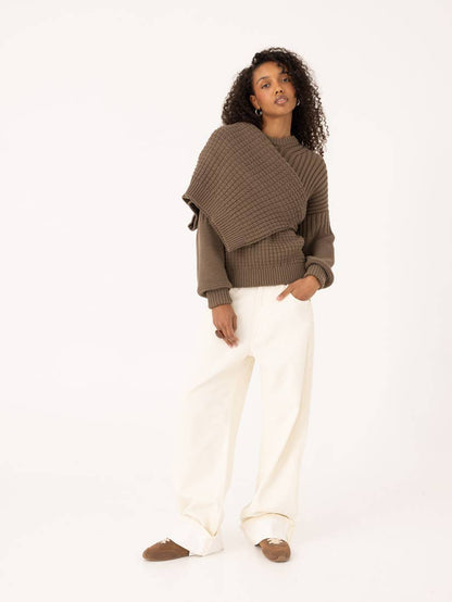 Delčia Organic Cotton Sweater - Earth Brown