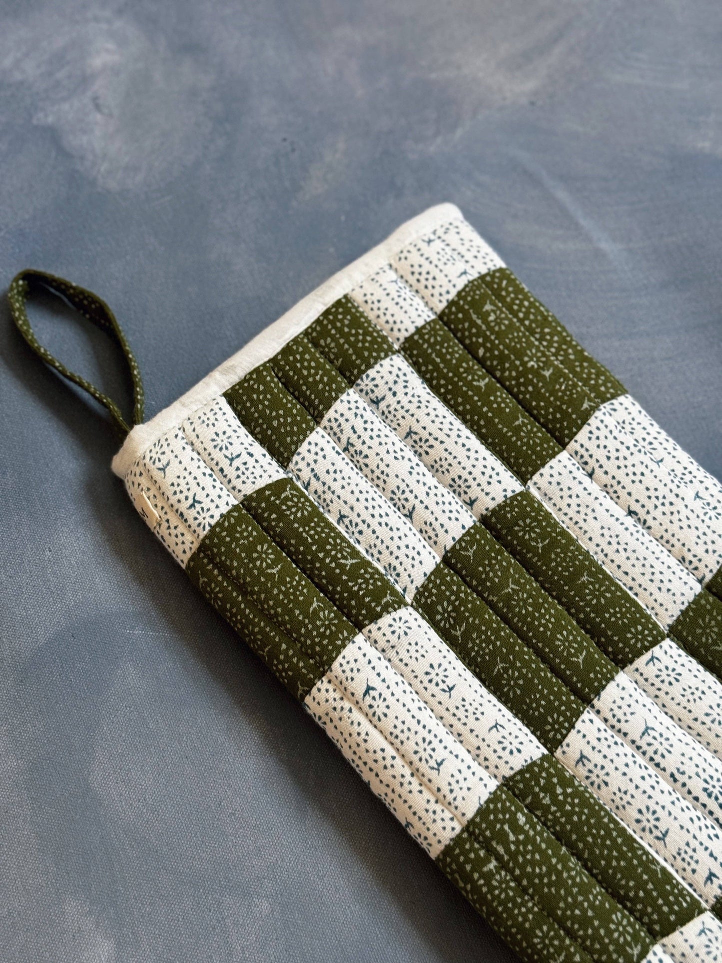 Patchwork Stocking - Moss