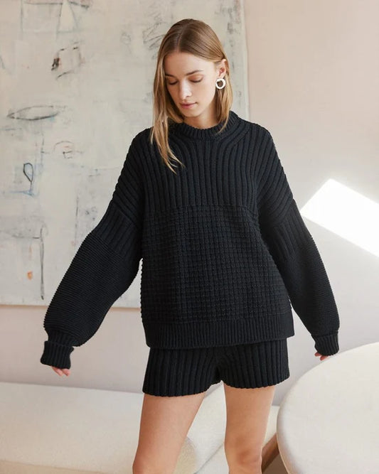 Delčia Organic Cotton Sweater - Black