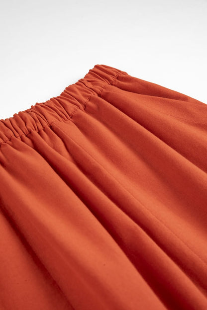 Contrast-Trim Evasé Skirt