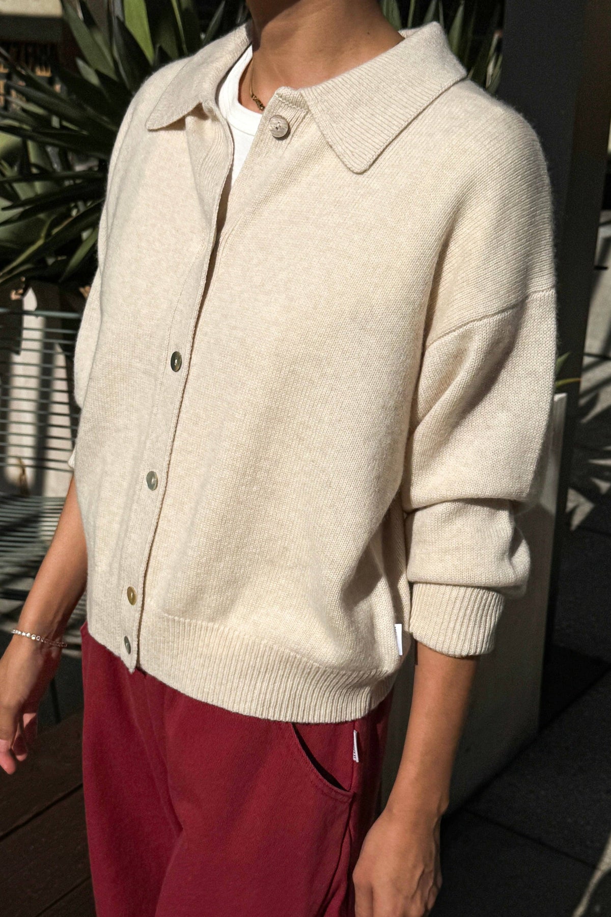 PREORDER Lou Cashmere Cardigan - Oatmeal