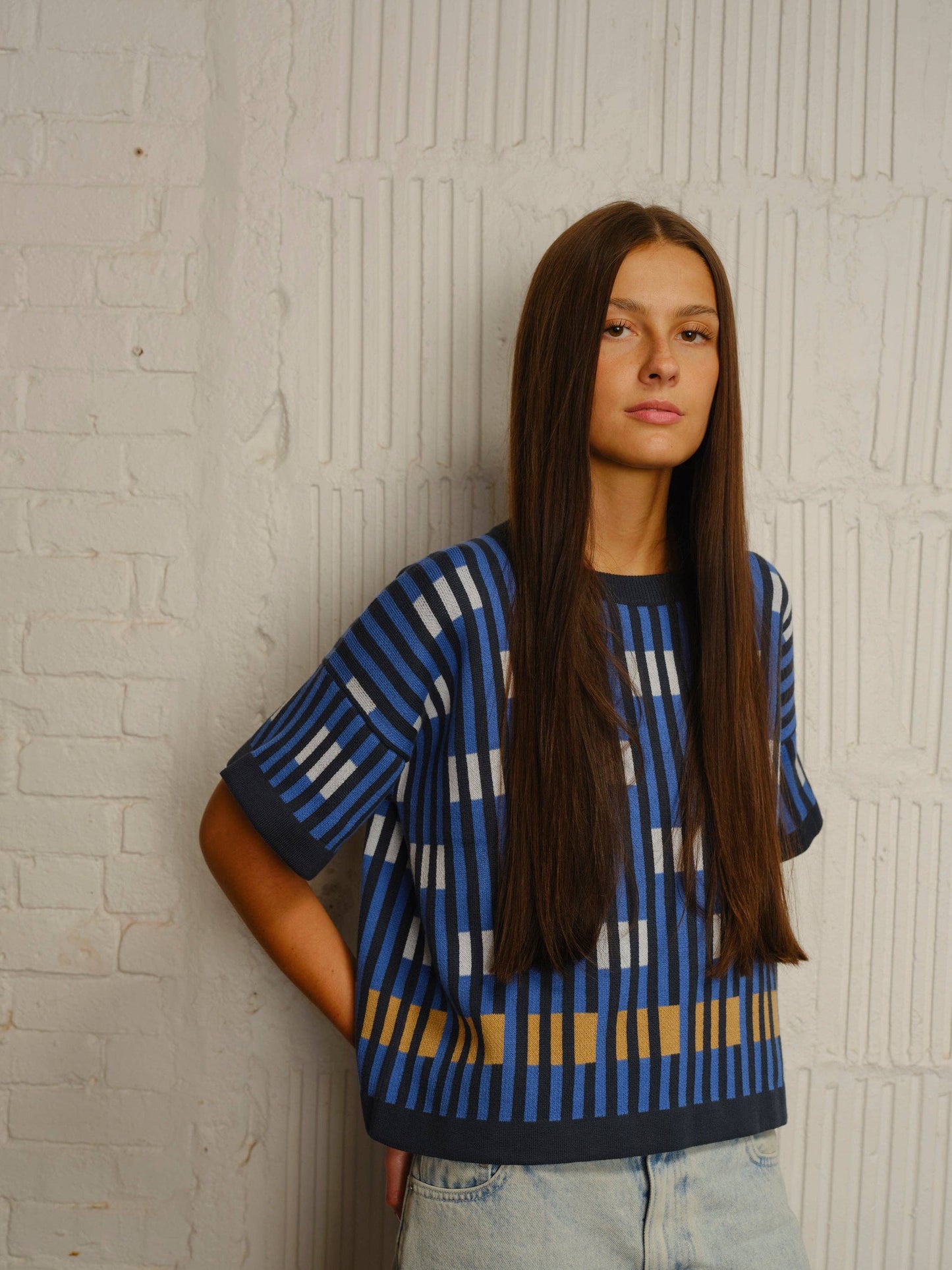 Bauhaus Short Sleeve Sweater Tee - Garnet