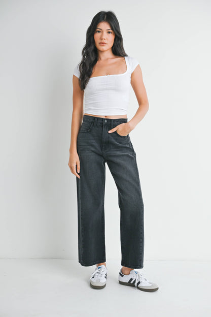 Barrel Jean Twist - Washed Black