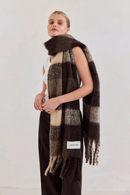 The Reykjavik Scarf - Brown Check