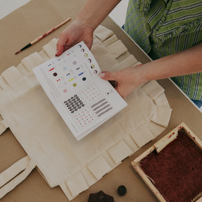 Block Printing Kit - Fern Ruffle Tote