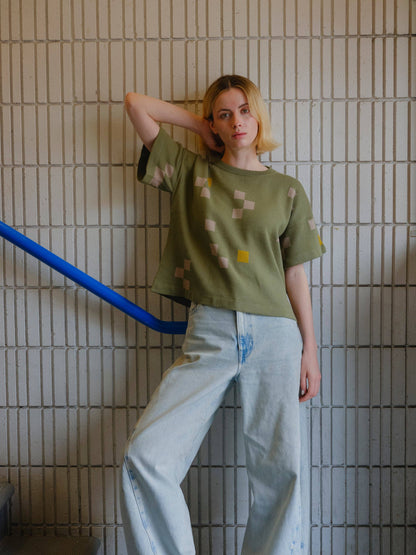 Albers Short Sleeve Sweater Tee - Olivine