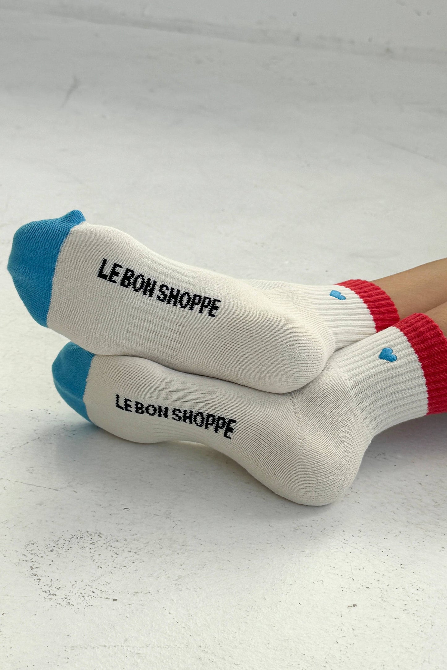 Embroidered Color Block Girlfriend Socks - Multiple Colors