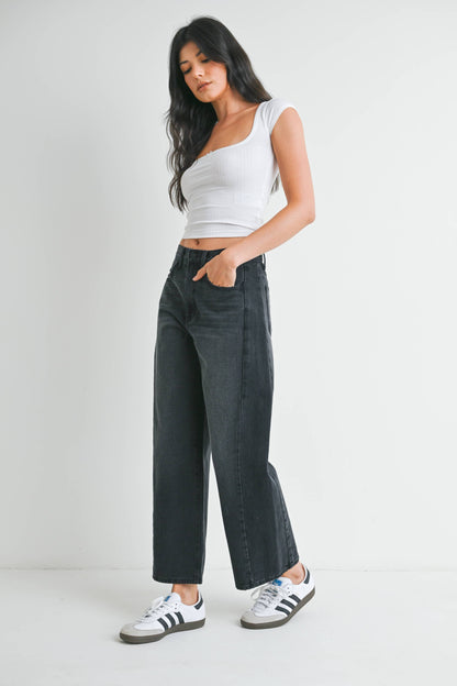 Barrel Jean Twist - Washed Black