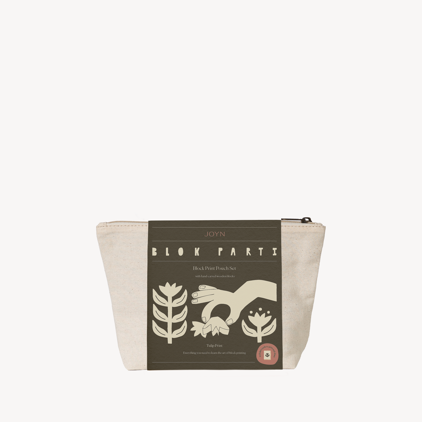 Block Printing Pouch Kit - Tulip Print