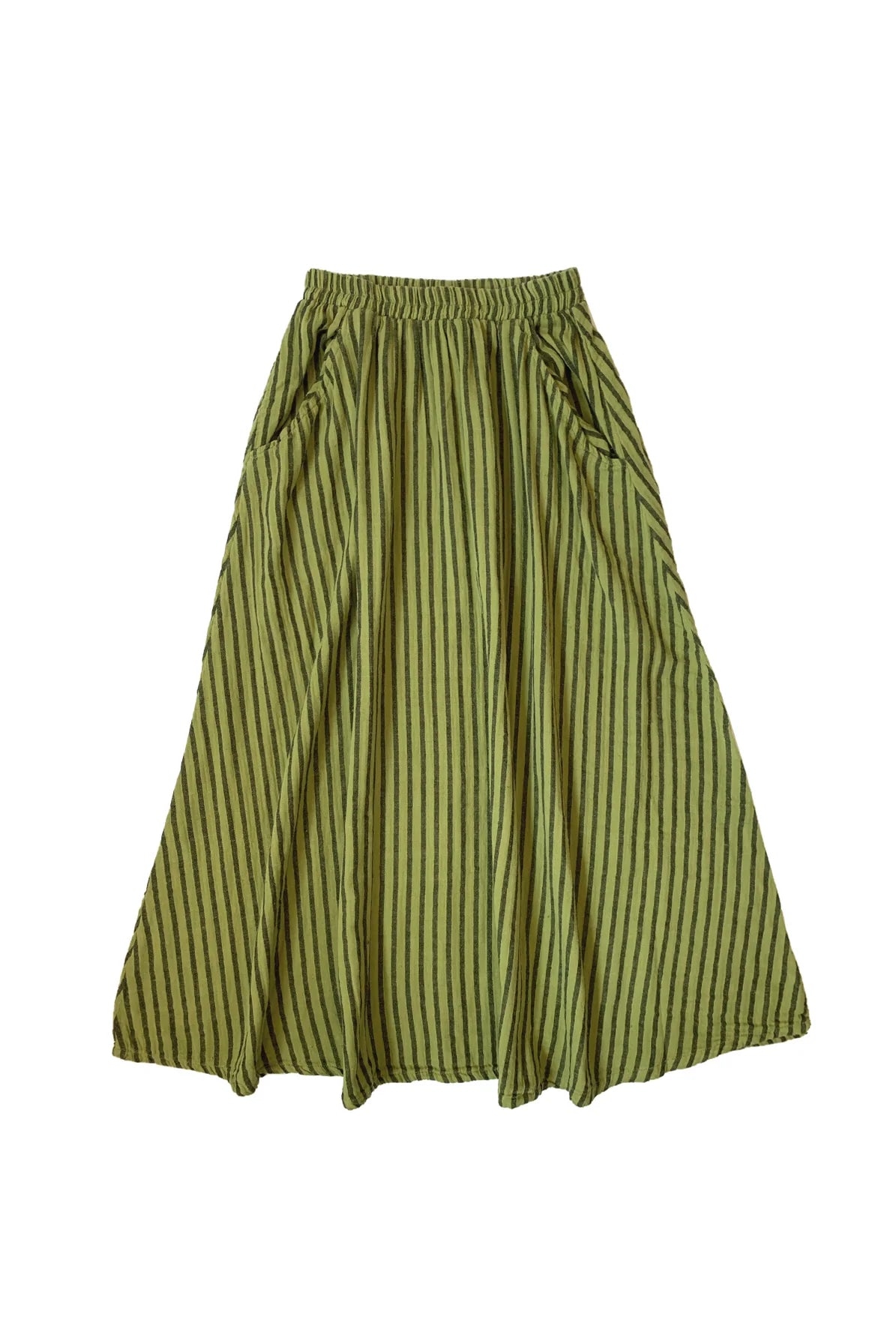 Fawn Skirt Stripe - Avocado + Black Stripe