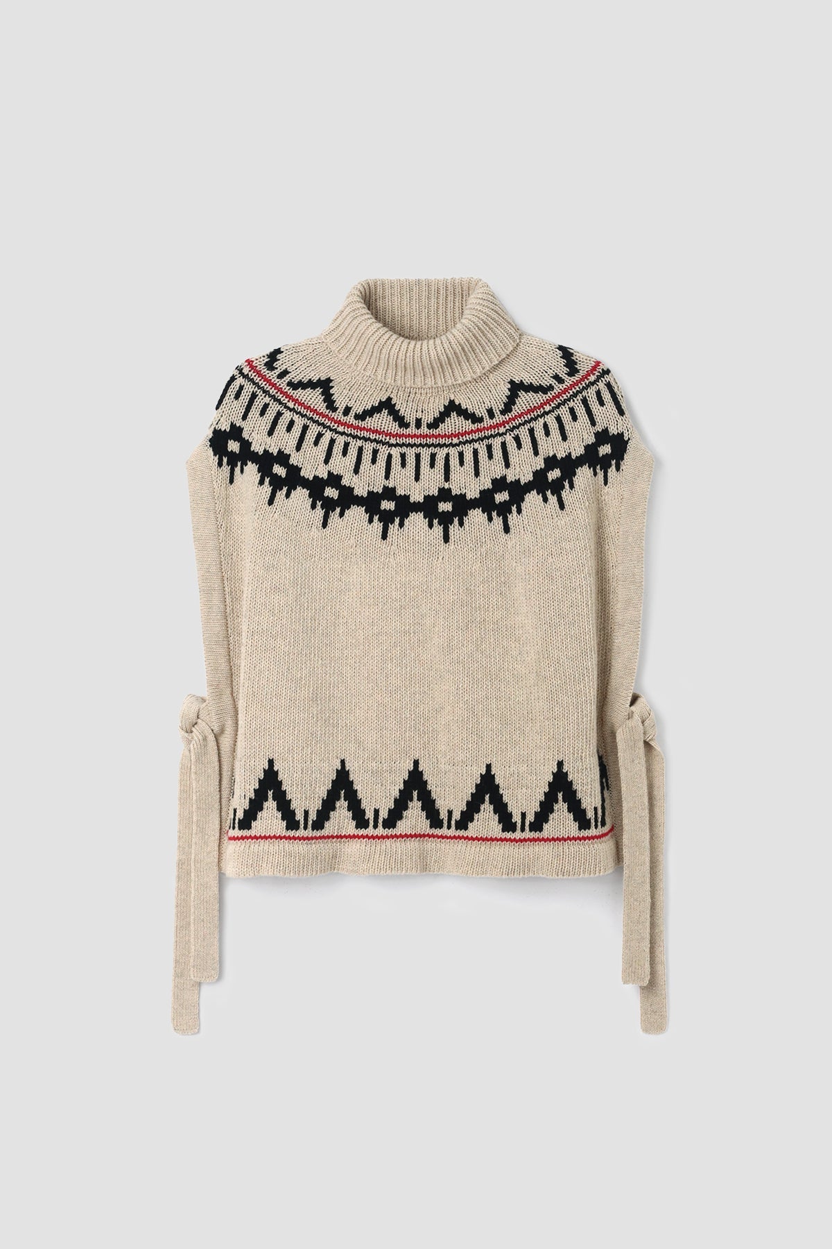 Kanon-Sue Recycled Wool Knitted Vest - Cream Marl Fairisle