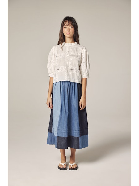 Contrast Midi Skirt