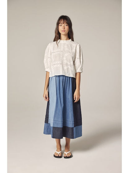 Contrast Midi Skirt
