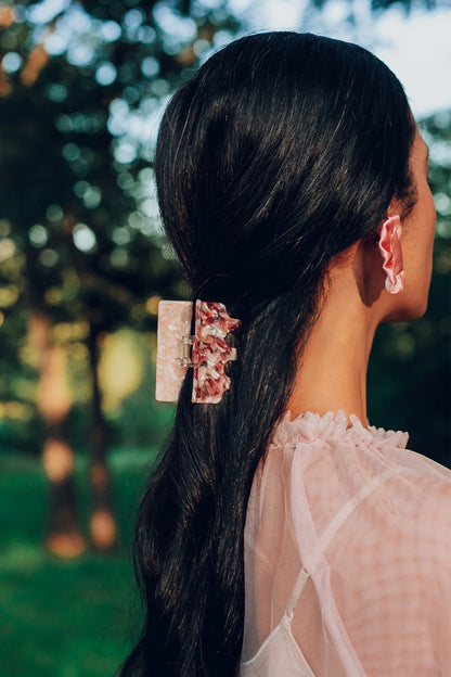 Gemini Hair Claw in Rose Quartz