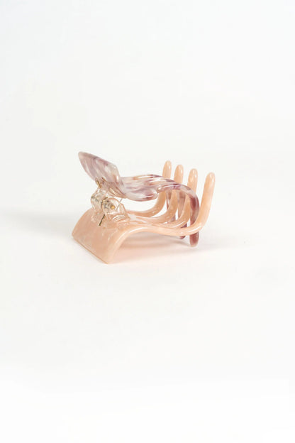 Mini Gemini Claw in Rose Quartz