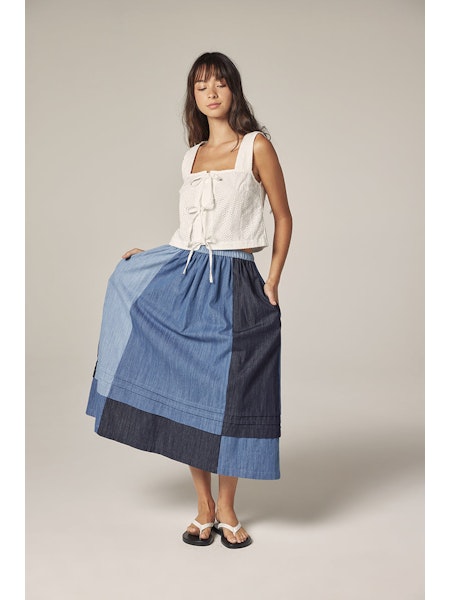 Contrast Midi Skirt