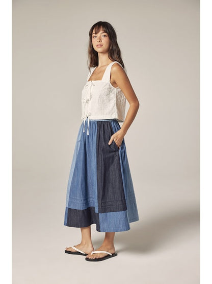 Contrast Midi Skirt