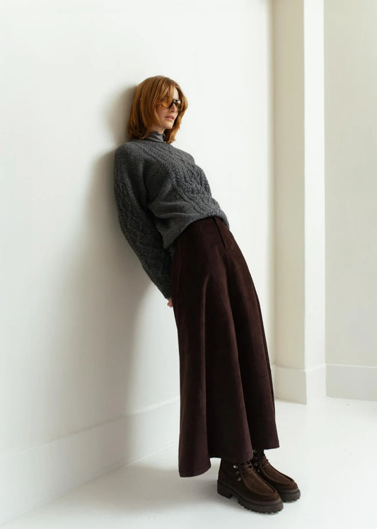 Jinni Long Skirt - Chocolate Torte