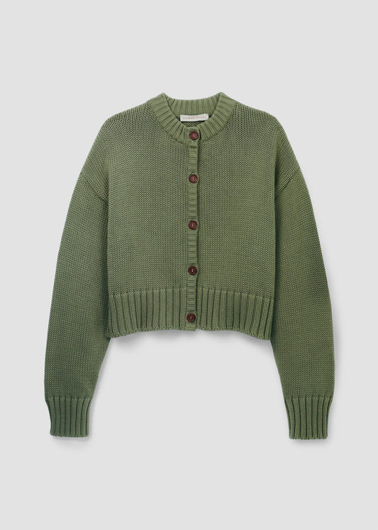 Sugi Organic Cotton Cardigan - Soft Khaki