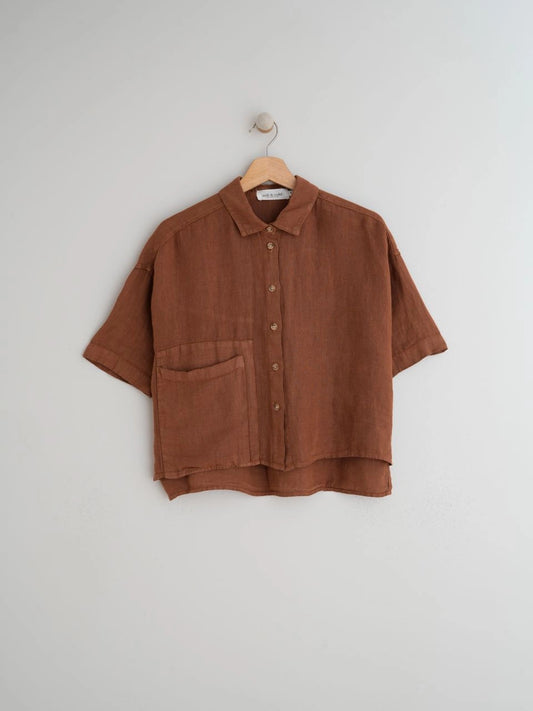 Linen Crop Shirt