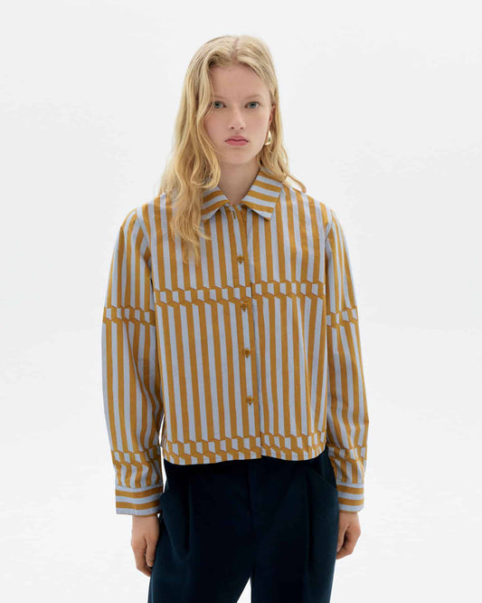Striped Poplin Esqué Duna Blouse