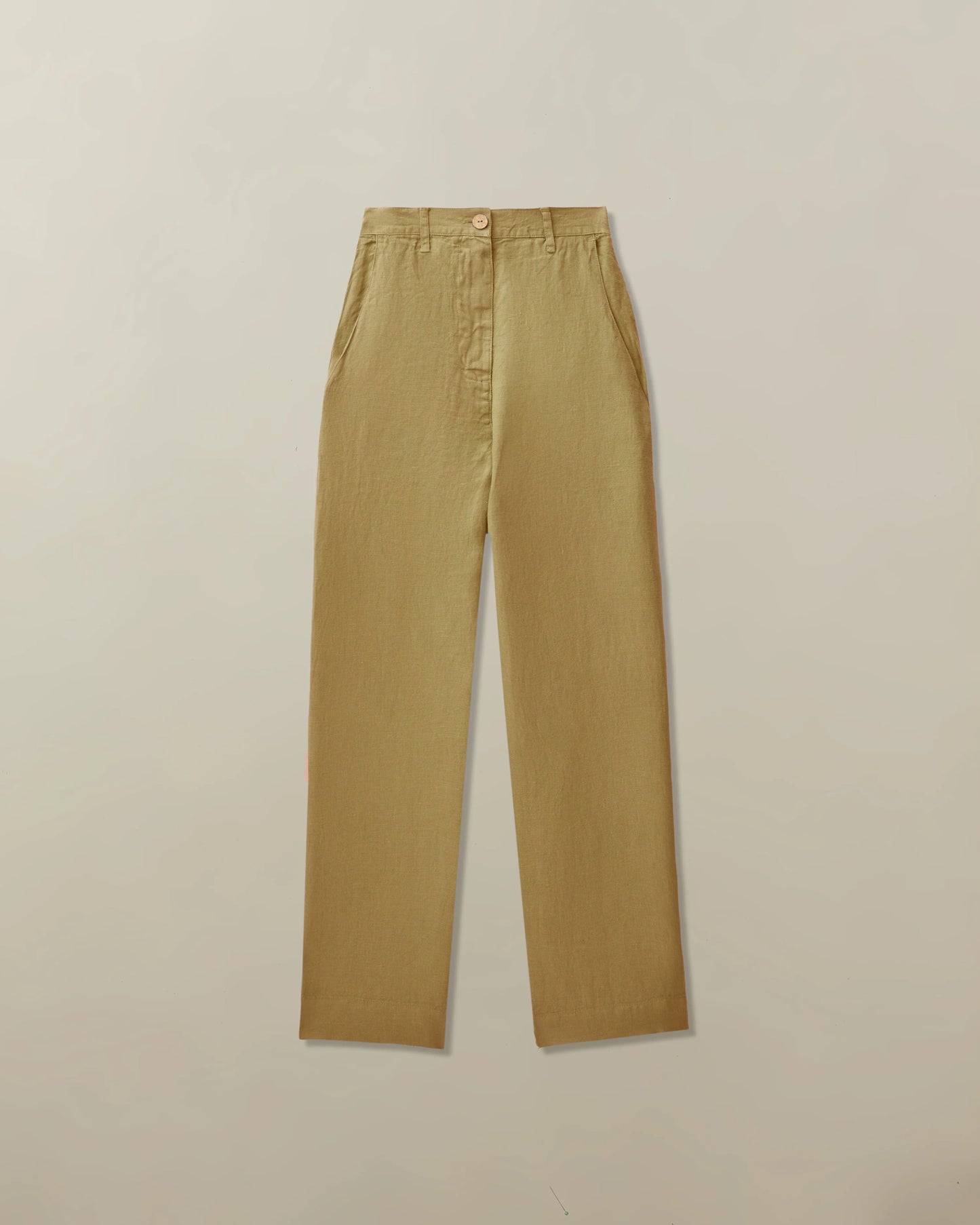 Mallorca Pant in Garment Dyed Linen - Avocado