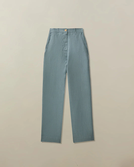 Mallorca Pant in Garment Dyed Linen - Chambray