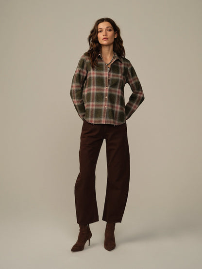 Women's Mila Japanese Cotton Flannel Shirt - Wine Plaid