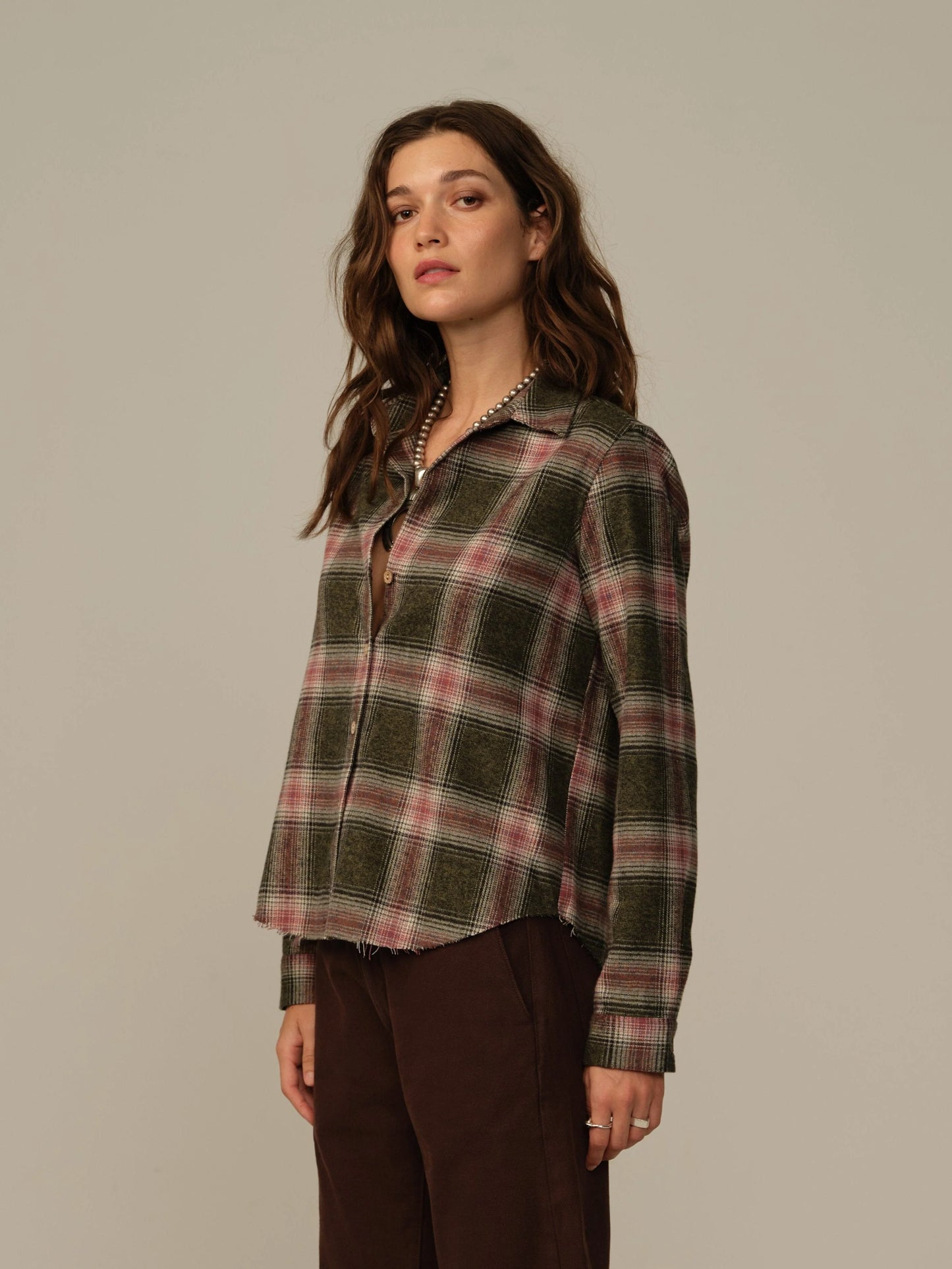 Women's Mila Japanese Cotton Flannel Shirt - Wine Plaid