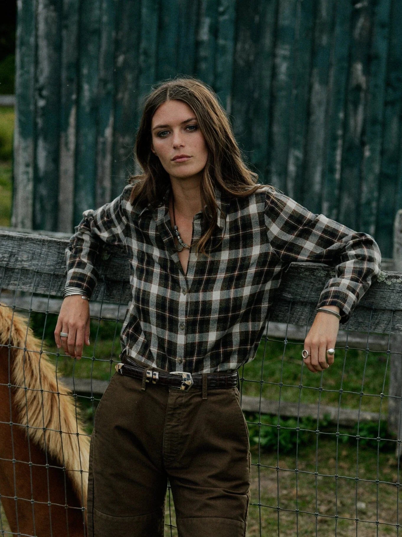 Mila Japanese Cotton Flannel Shirt - Charcoal Plaid