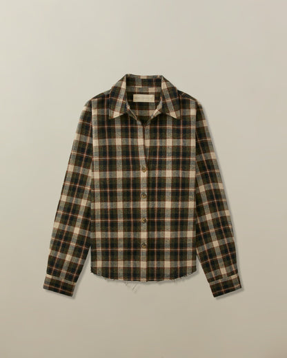 Mila Japanese Cotton Flannel Shirt - Charcoal Plaid