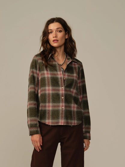 Women's Mila Japanese Cotton Flannel Shirt - Wine Plaid