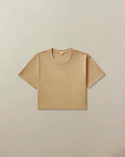 Nyra Cropped Cotton Tee - Army