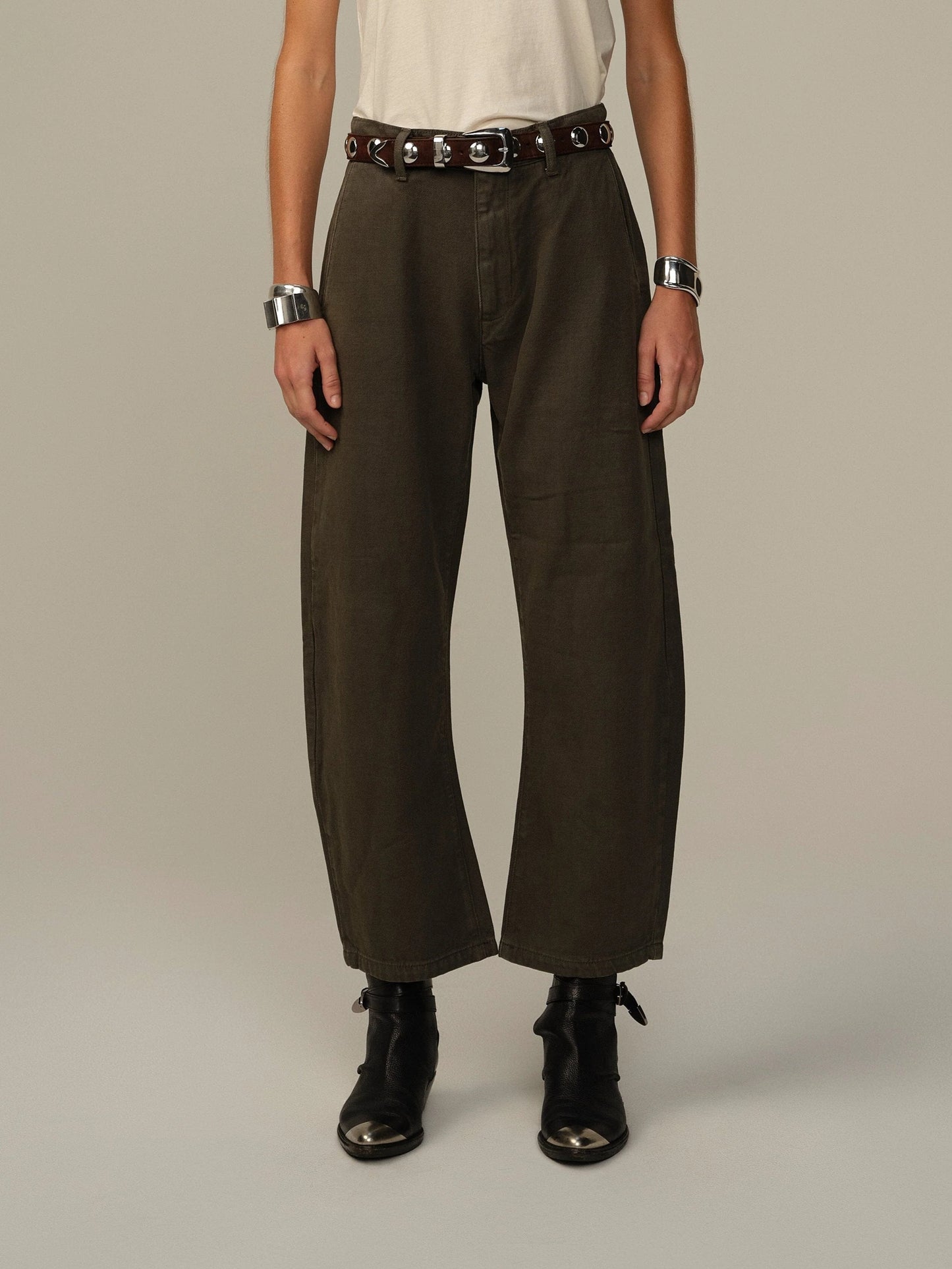 Pilon Recycled Cotton Trouser - Moss