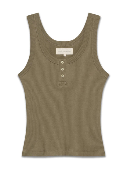 Todos Tank Top in Organic Cotton Rib - Olive
