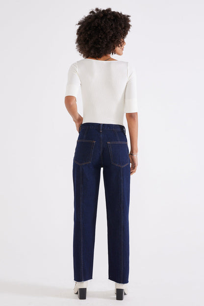 Tyler Seamed Straight Crop Jeans