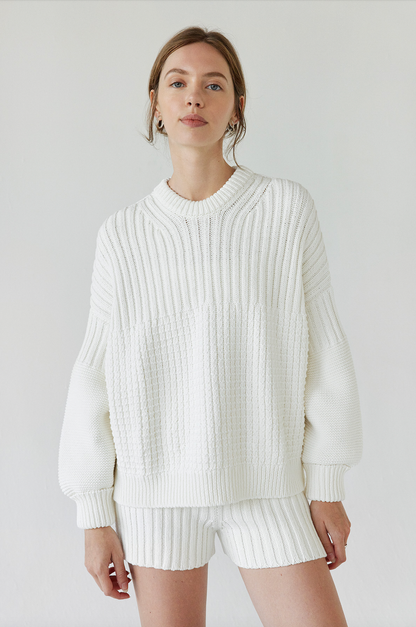 Delčia Cotton Sweater - Off-White